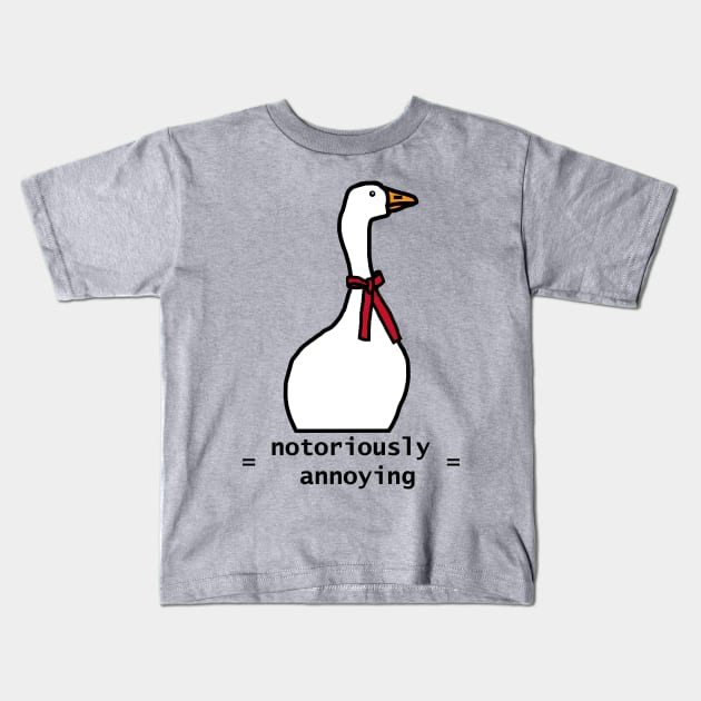 Notoriously Annoying Goose Kids T-Shirt by ellenhenryart